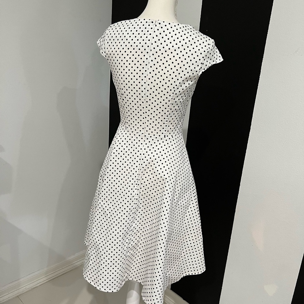 Zella White Midi Dress with Black Dots - Picture 7 of 15